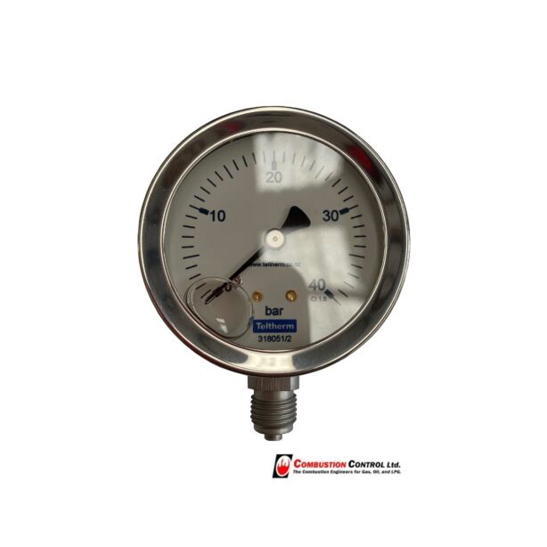 Pressure Gauge 40 Bar, Bottom Entry 1/4" BSP