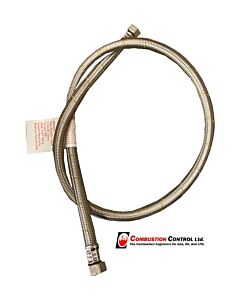 Hose 13mm St/St braided gas 1200mm 1/2" M and FM cone
