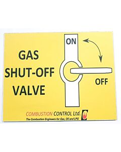 Emergency Gas Shut-Off Valve Sign on ACM