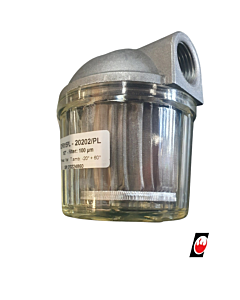 OIL Diesel Filter 1/2" connection 100 mf clear bowl