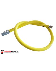 Gas Hose 1/2" x 1200 s/s covered TM x F swivel + M x TM adaptor 