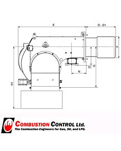 EF Blu 1000 Gas Burner Low Nx PAB Tl Hi /low 280-875Kw