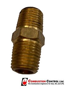 Brass hex nipple 1/4" BSPT